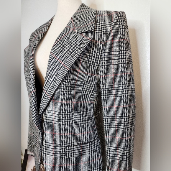 AUTHENTIC Vintage Burberry Herringbone Coat Dinner Jacket Business Elegant Luxe - Picture 2 of 15